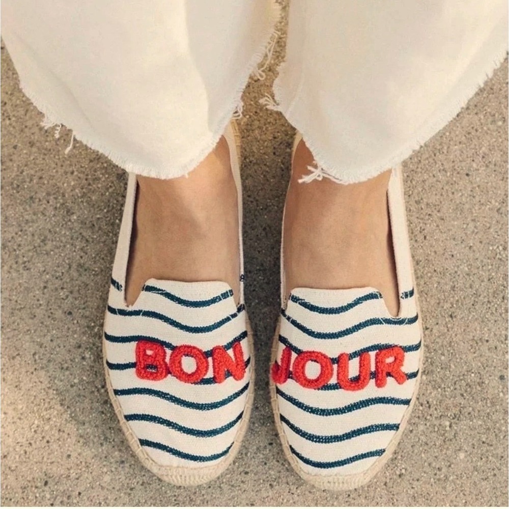 Soludos Bonjour Slip on Organic Espadrille Nautical Resort Vacation Travel - 6